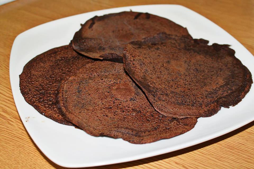 Panquecas com farinha de alfarroba